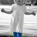 Girls Dress White Peasant S..
